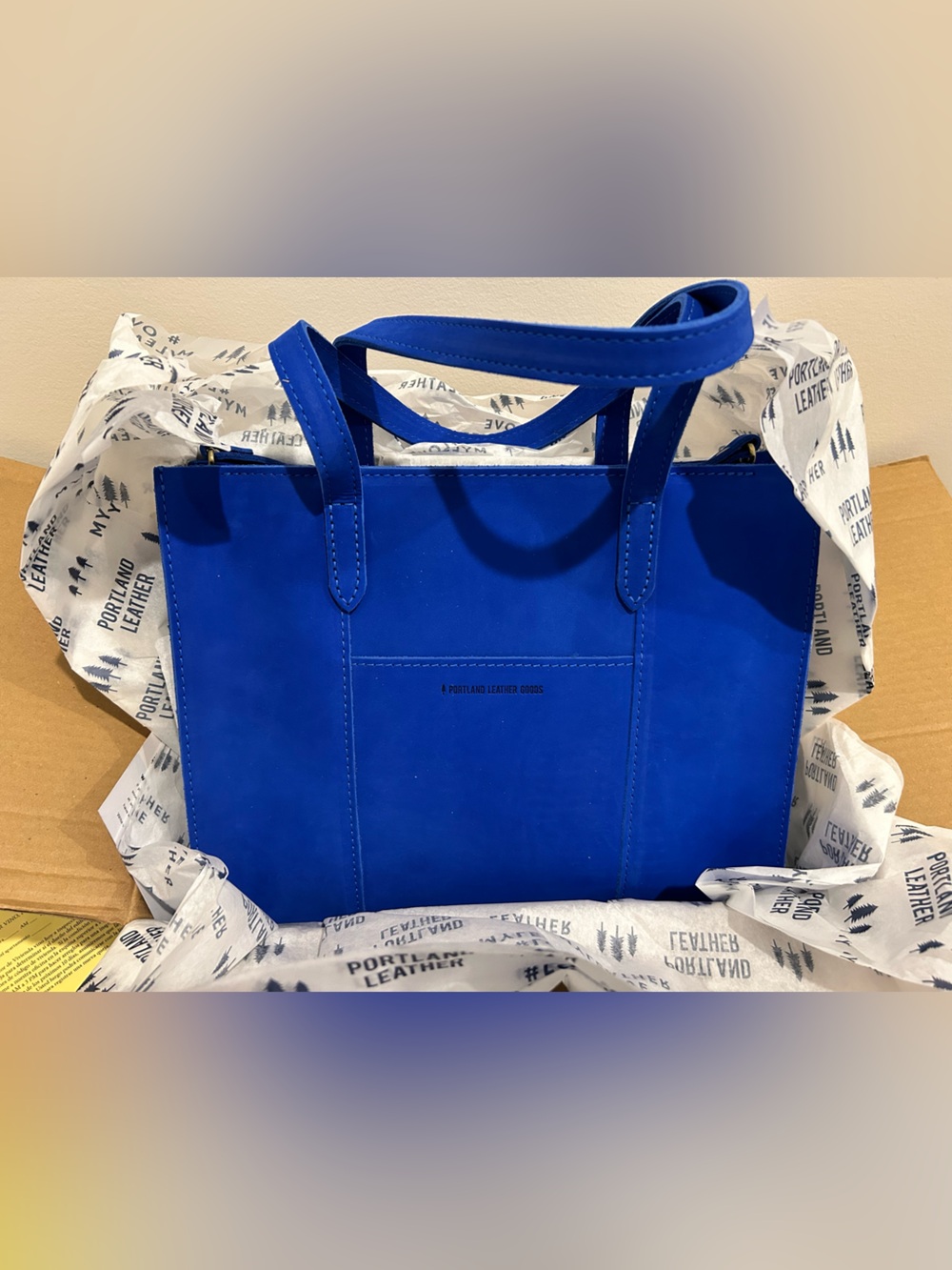 BNNU - LEATHER ZIPPER TOTE- BLUE JOY RARE UNICORN - ‘EW LOLA’ ZIPPER BAG